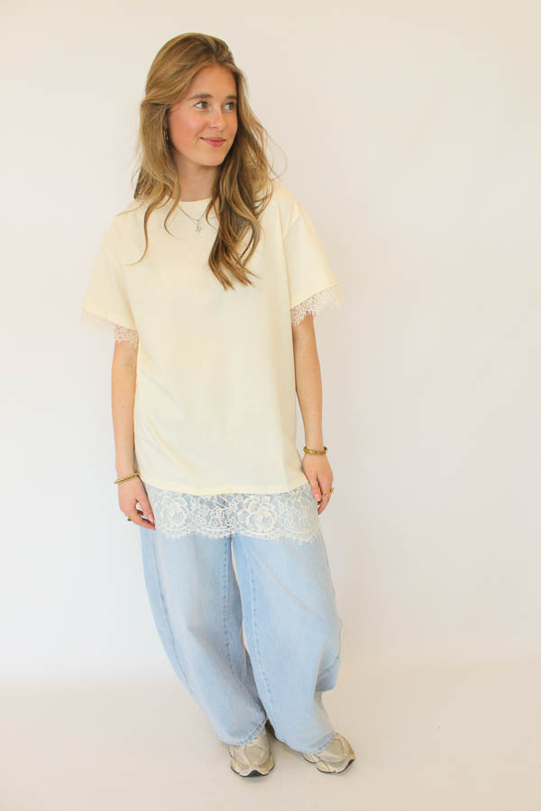 T-shirt kant geel | Kim