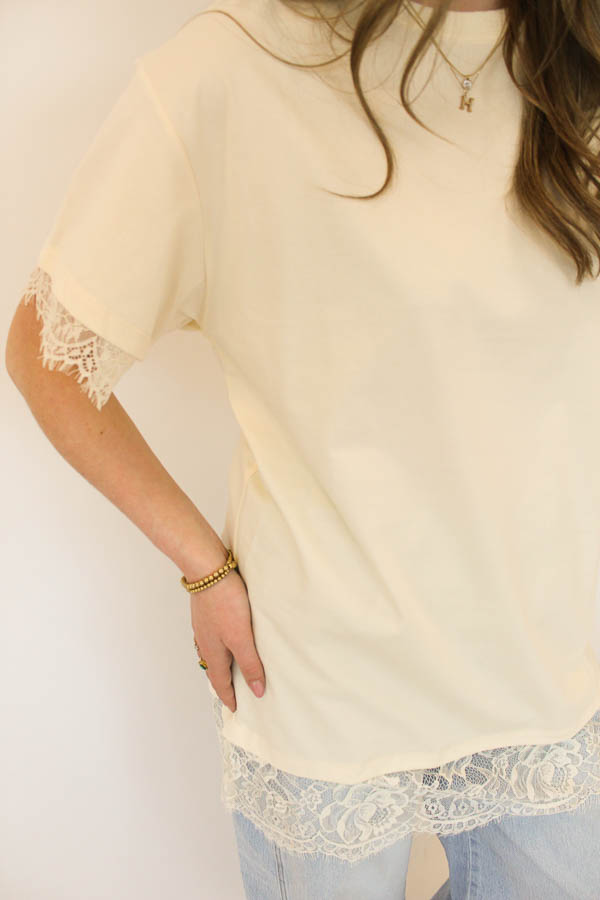 T-shirt kant geel | Kim - Afbeelding 3