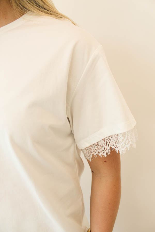 T-shirt kant wit | Kim - Afbeelding 3
