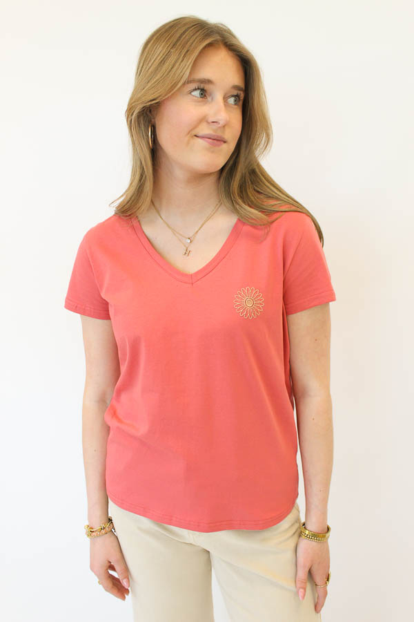 T-shirt koraal | Madelief