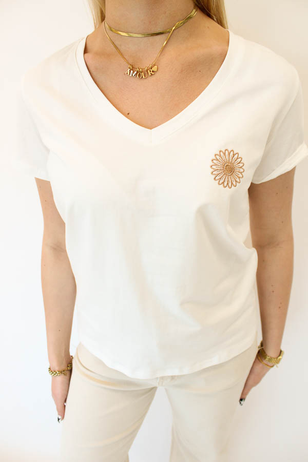 T-shirt wit | Madelief - Afbeelding 2