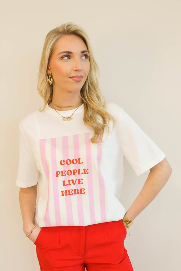 T-shirt wit | Stripes