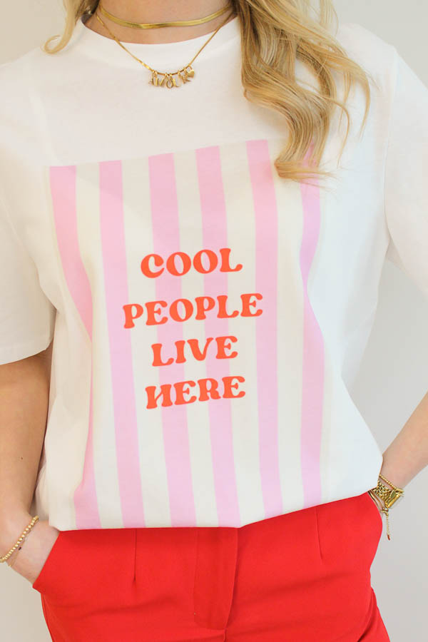 T-shirt wit | Stripes - Afbeelding 2