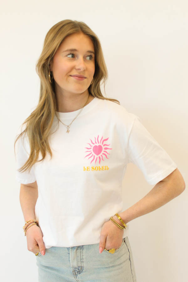 T-shirt wit | Zon