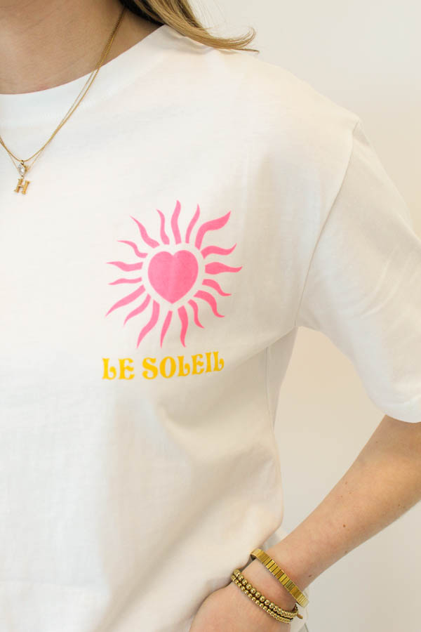 T-shirt wit | Zon - Afbeelding 2