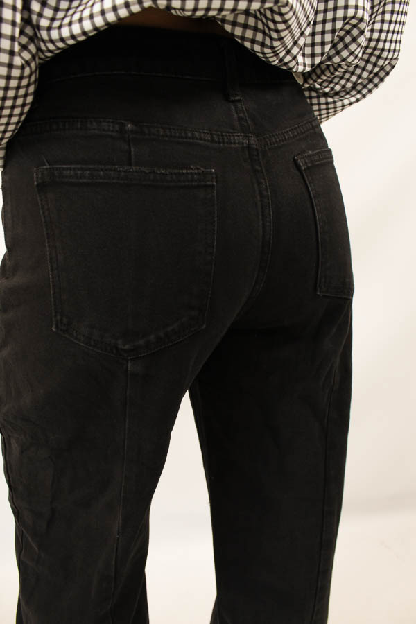 Tall balloon jeans zwart  | Elin - Afbeelding 3