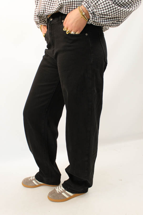 Tall balloon jeans zwart  | Elin - Afbeelding 2
