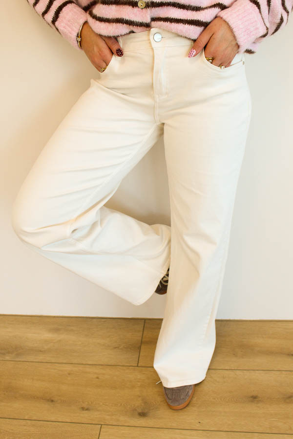 Tall wide jeans beige | Ivana - Afbeelding 3