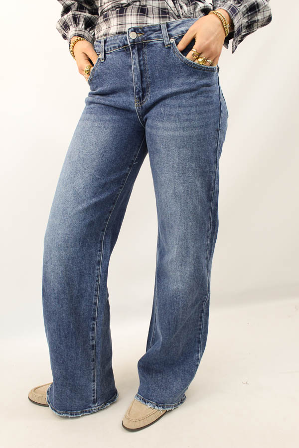 Tall wide leg jeans blauw | Iris