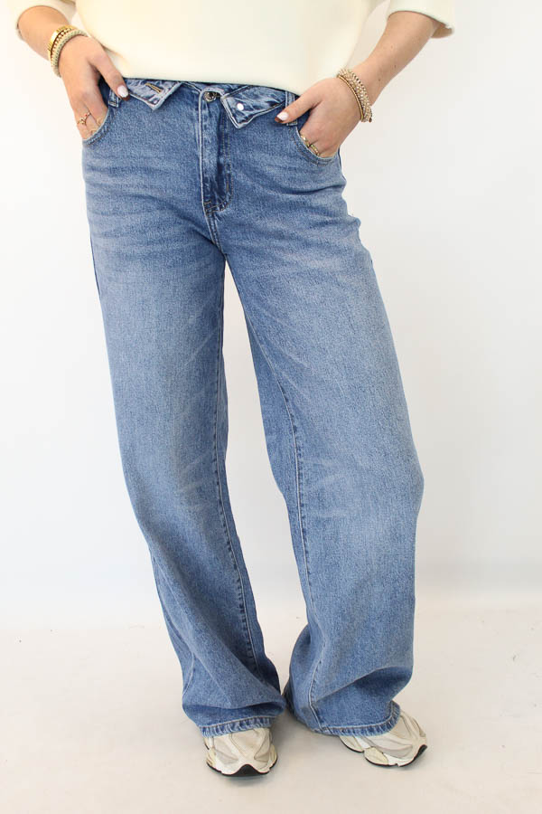 Tall wide leg jeans blauw | Lulu