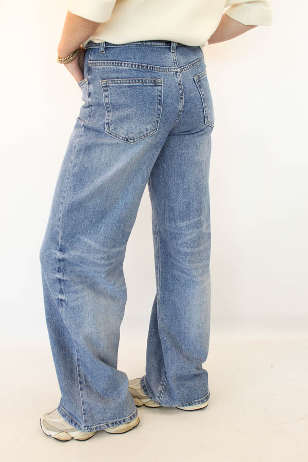 Tall wide leg jeans blauw | Lulu - Afbeelding 2