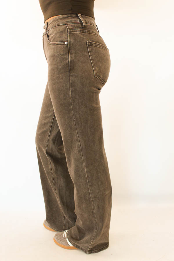Tall wide leg jeans mokka | Iris - Afbeelding 2