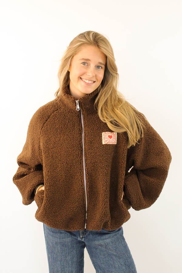 Teddy jacket bruin | Belle