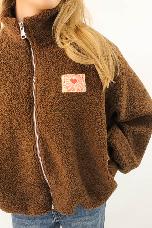 Teddy jacket bruin | Belle - Afbeelding 2