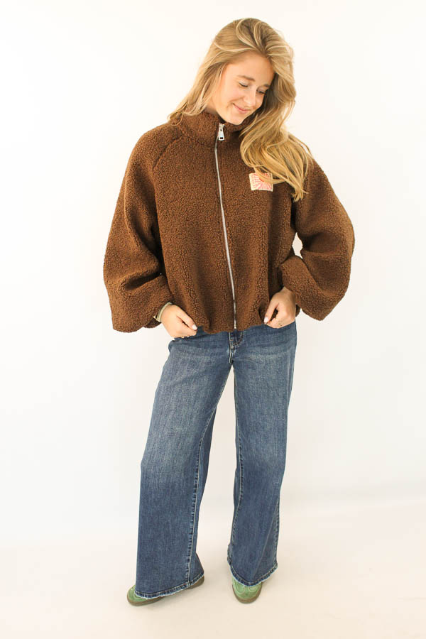 Teddy jacket bruin | Belle - Afbeelding 3