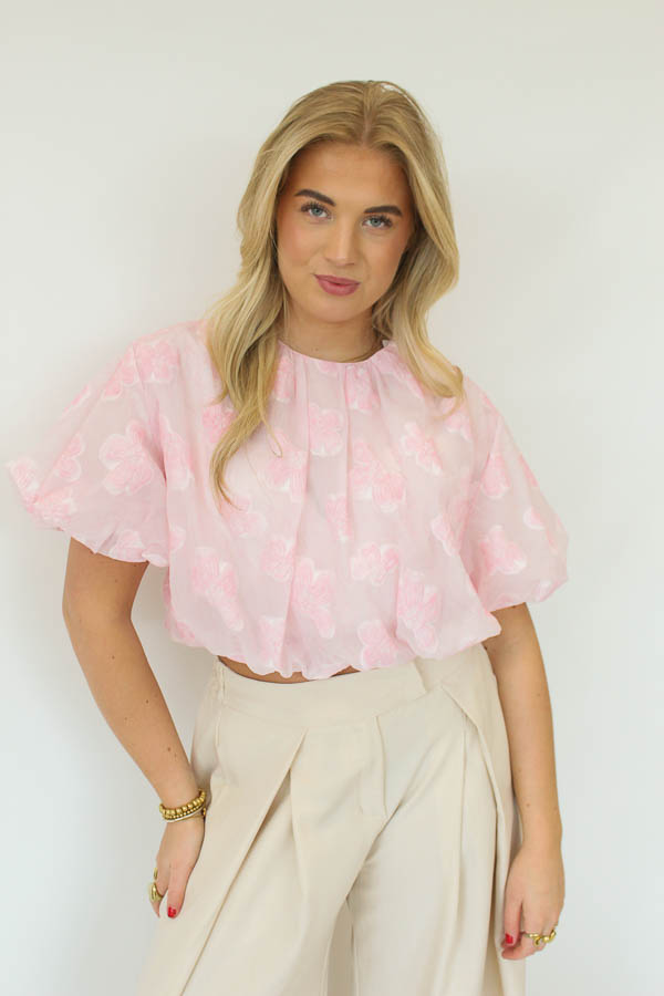 Top bloemenprint roze | Nomi