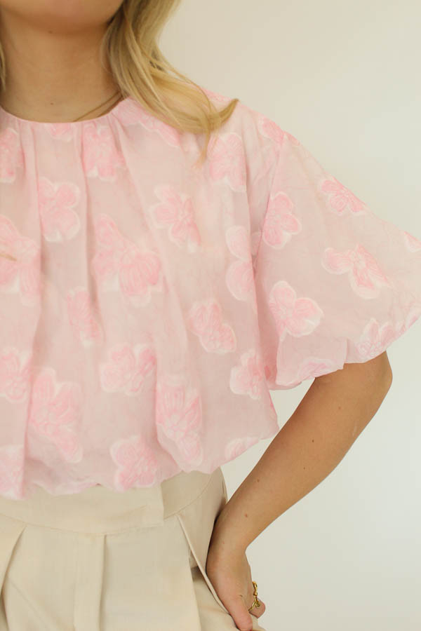 Top bloemenprint roze | Nomi - Afbeelding 3