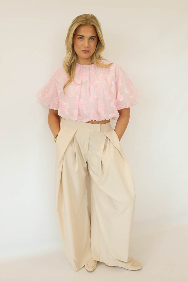 Top bloemenprint roze | Nomi - Afbeelding 2