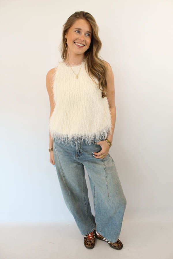 Top fringes ecru | Soof - Afbeelding 3