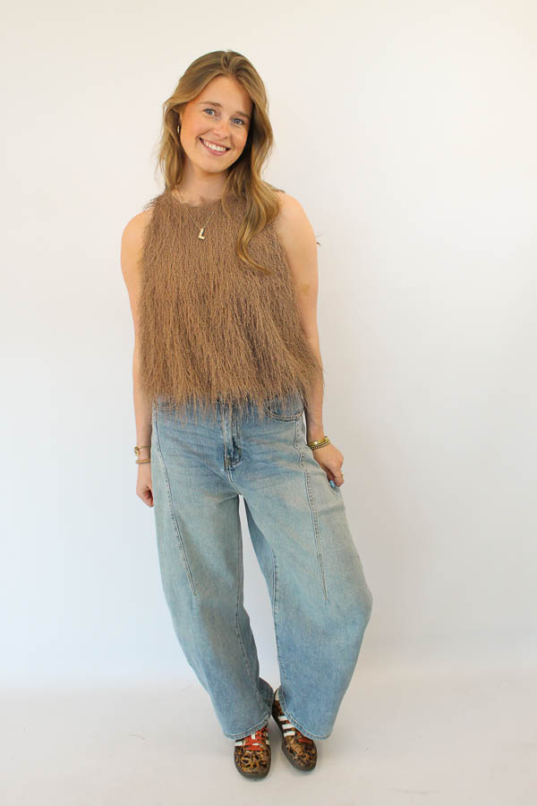Top fringes taupe | Soof - Afbeelding 2