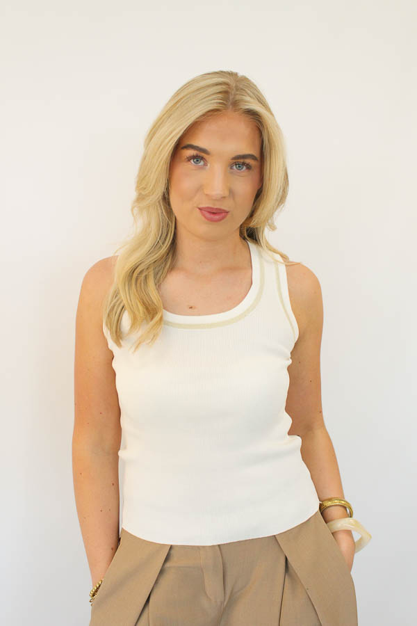 Top glitter rand wit | Loes