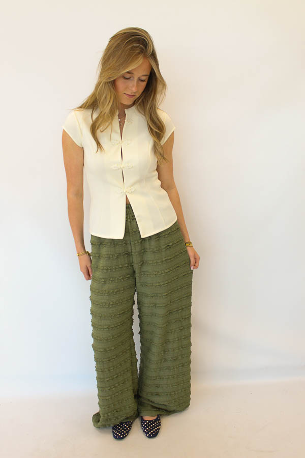 Top met knopen ecru | Vera - Afbeelding 3