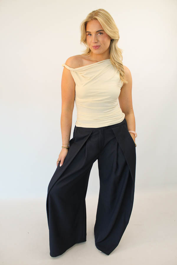 Top off-shoulder beige | Tara - Afbeelding 3