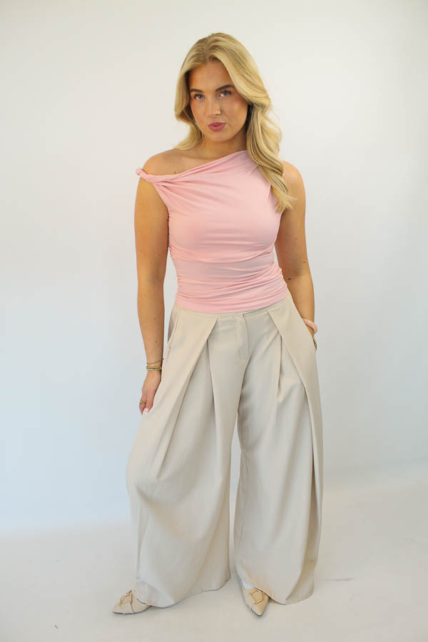 Top off-shoulder roze | Tara - Afbeelding 2