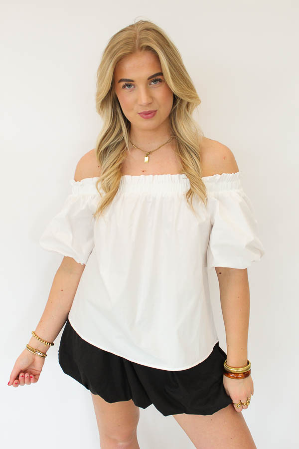 Top off-shoulder wit | Claire - Afbeelding 2