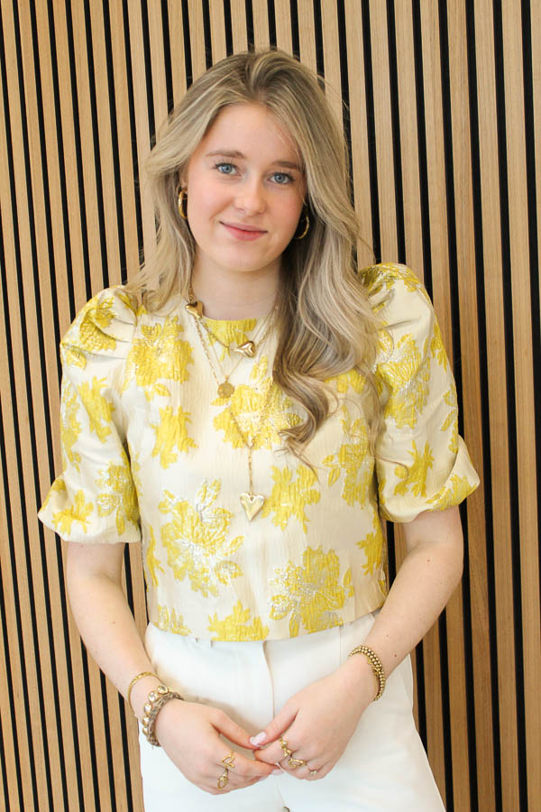 Top pof mouw geel | Rosalie