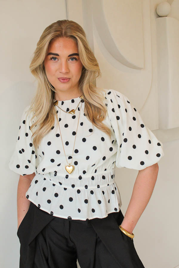 Top polkadots ecru | Benthe