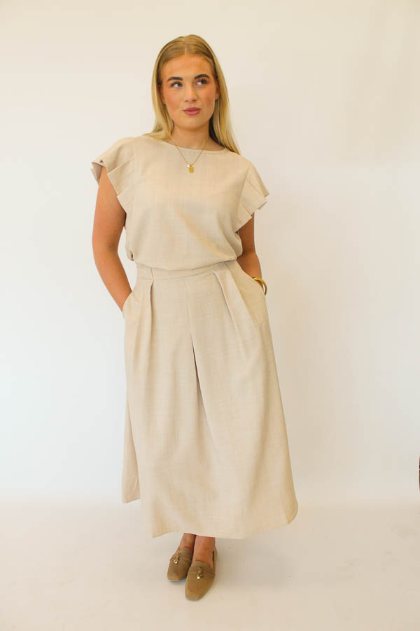 Top ronde hals beige | Carla - Afbeelding 3