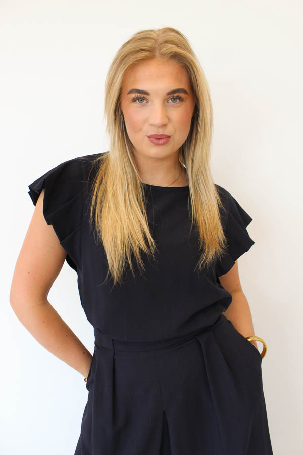  Top ronde hals navy | Carla