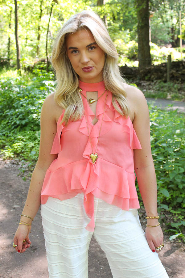 Top ruffels roze | Jill