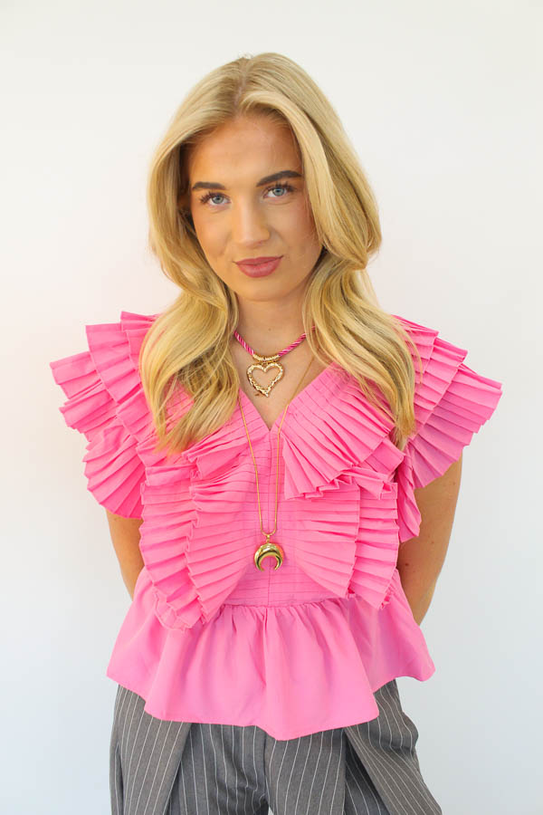 Top ruffels roze | Suze