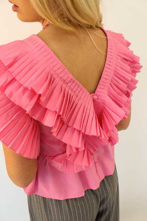 Top ruffels roze | Suze - Afbeelding 3