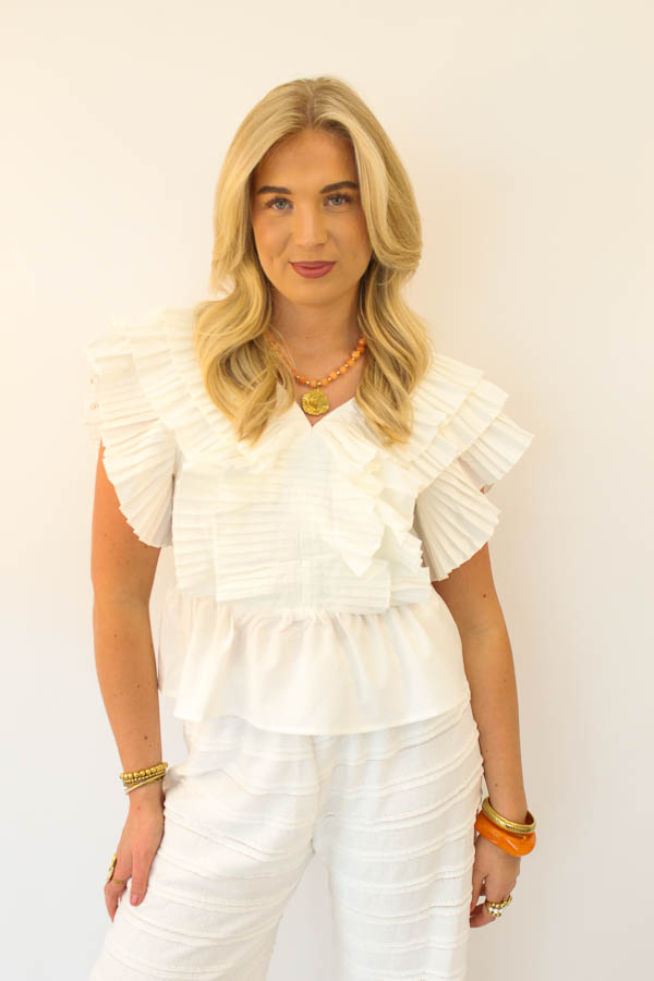 Top ruffels wit | Suze