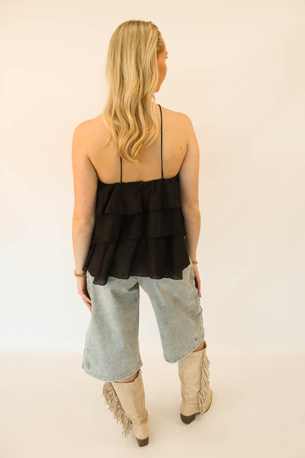 Top ruffels zwart | Sanne - Afbeelding 3