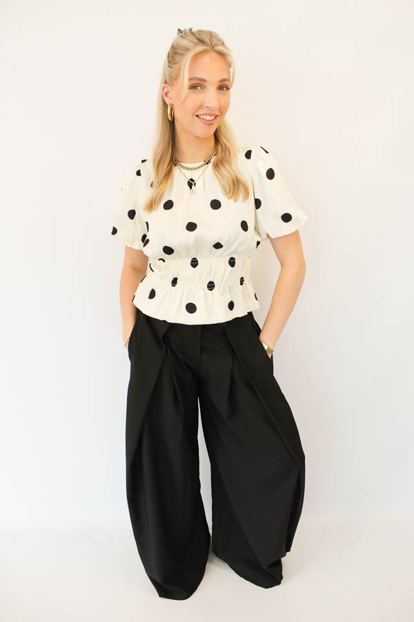 Top stippen ecru | Tessa - Afbeelding 3