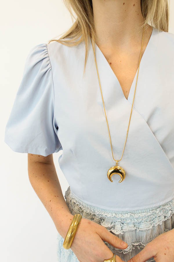 Top strik blauw | Lucy - Afbeelding 3