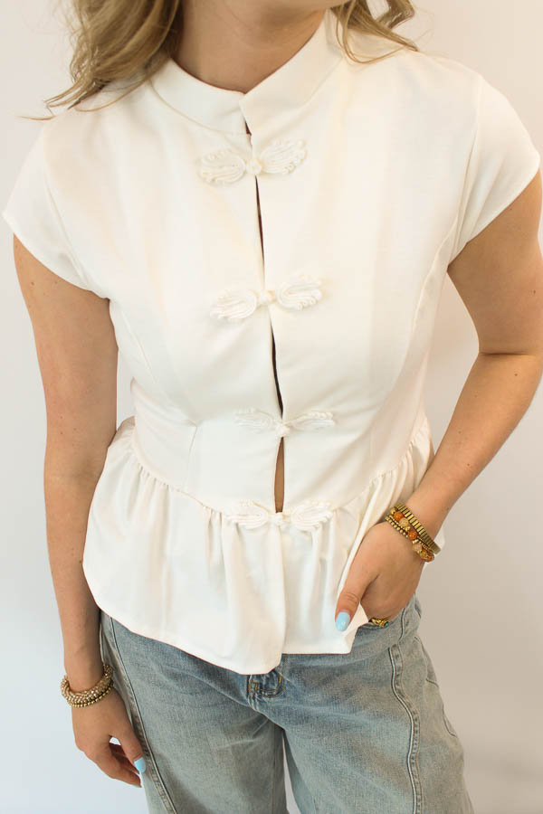 Top strik detail wit | Linde - Afbeelding 2