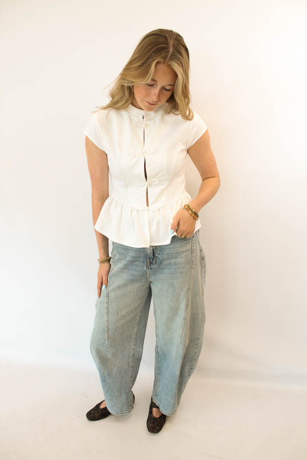 Top strik detail wit | Linde - Afbeelding 3