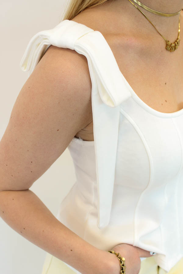 Top strik schouder wit | Bo - Afbeelding 2