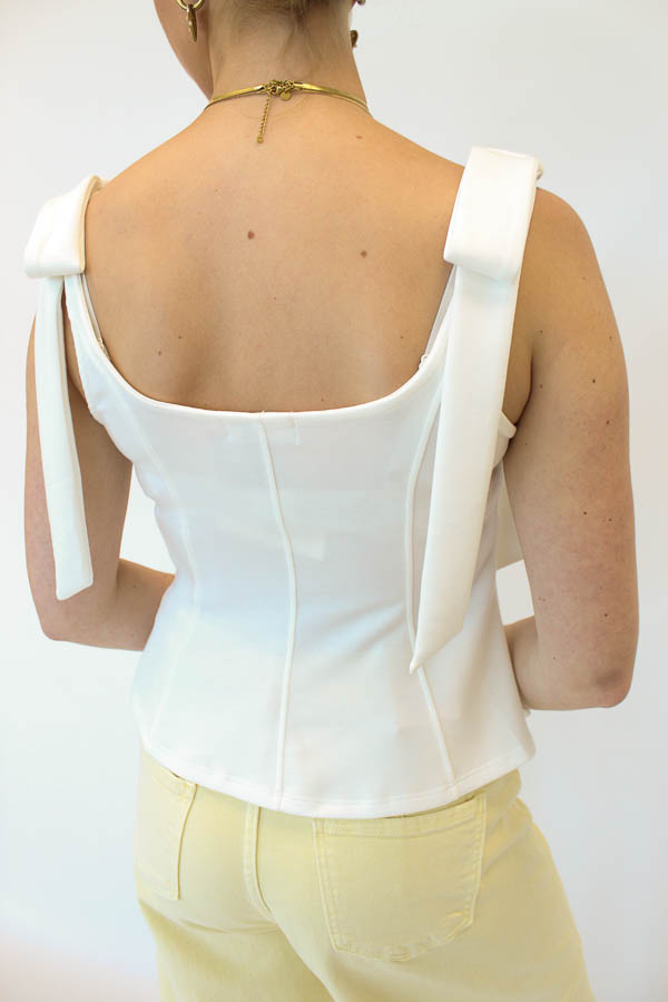 Top strik schouder wit | Bo - Afbeelding 4