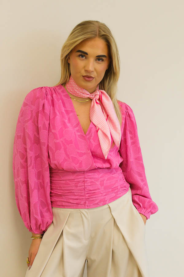 Top v-hals roze | Liva