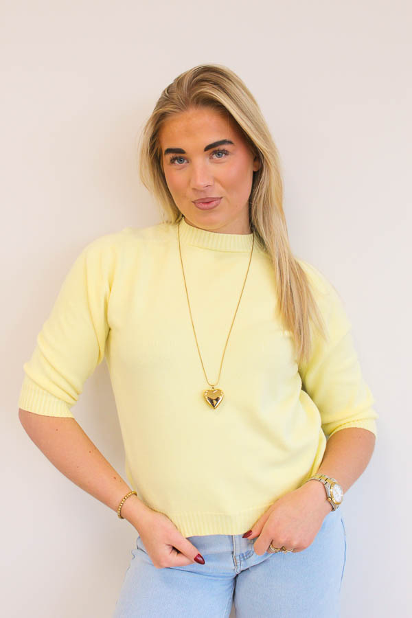 Trui driekwart geel | Lieke