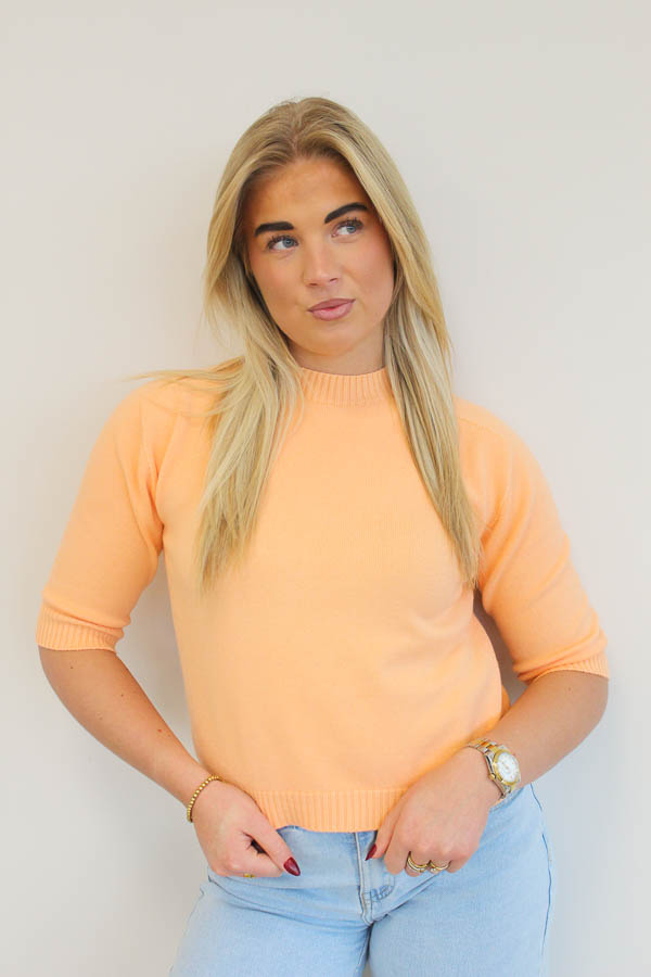 Trui driekwart perzik | Lieke