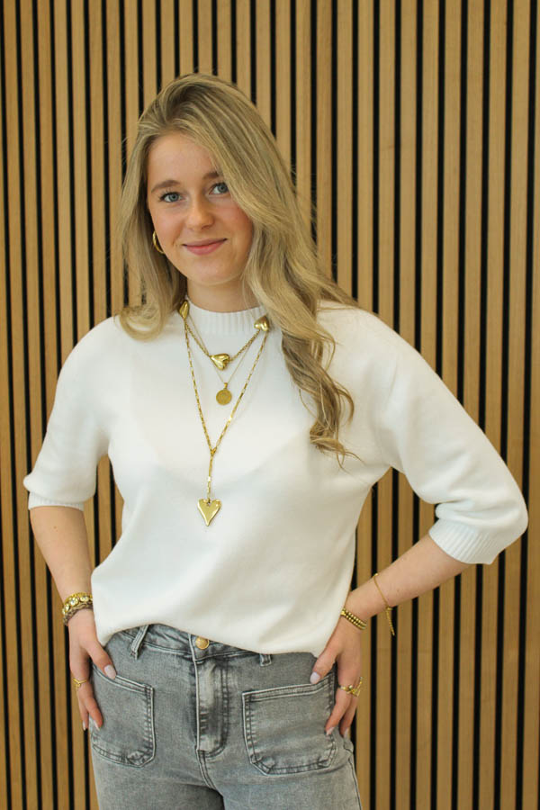 Trui driekwart mouw ecru | Merel