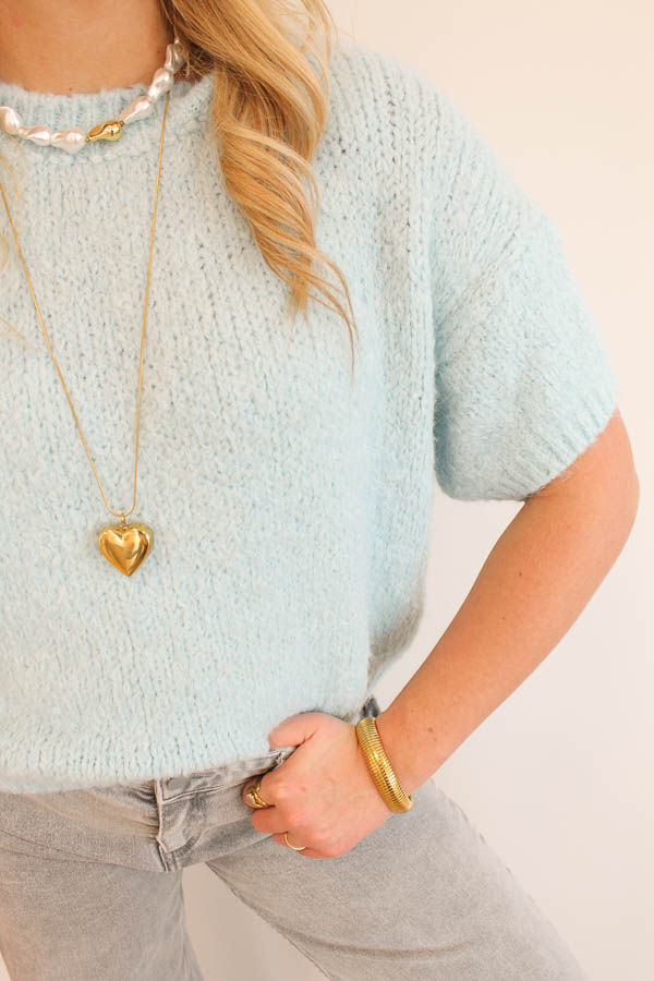 Trui korte mouw blauw | Maje - Afbeelding 1