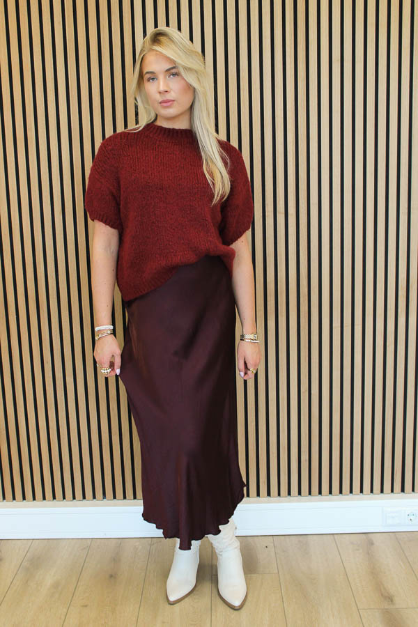 Trui korte mouw bordeaux | Maje - Afbeelding 3